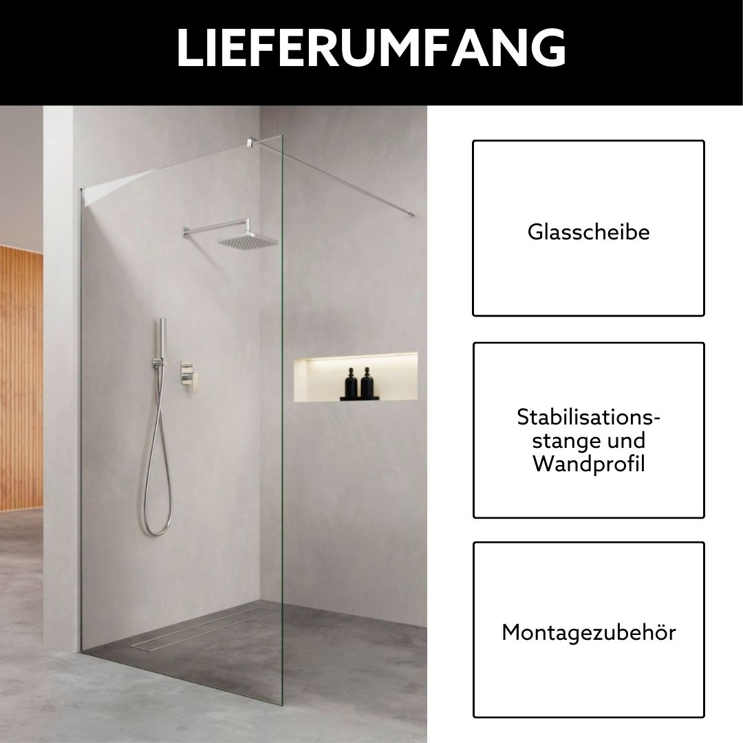 Lieferumfang der SOGLAS Duschabtrennungen