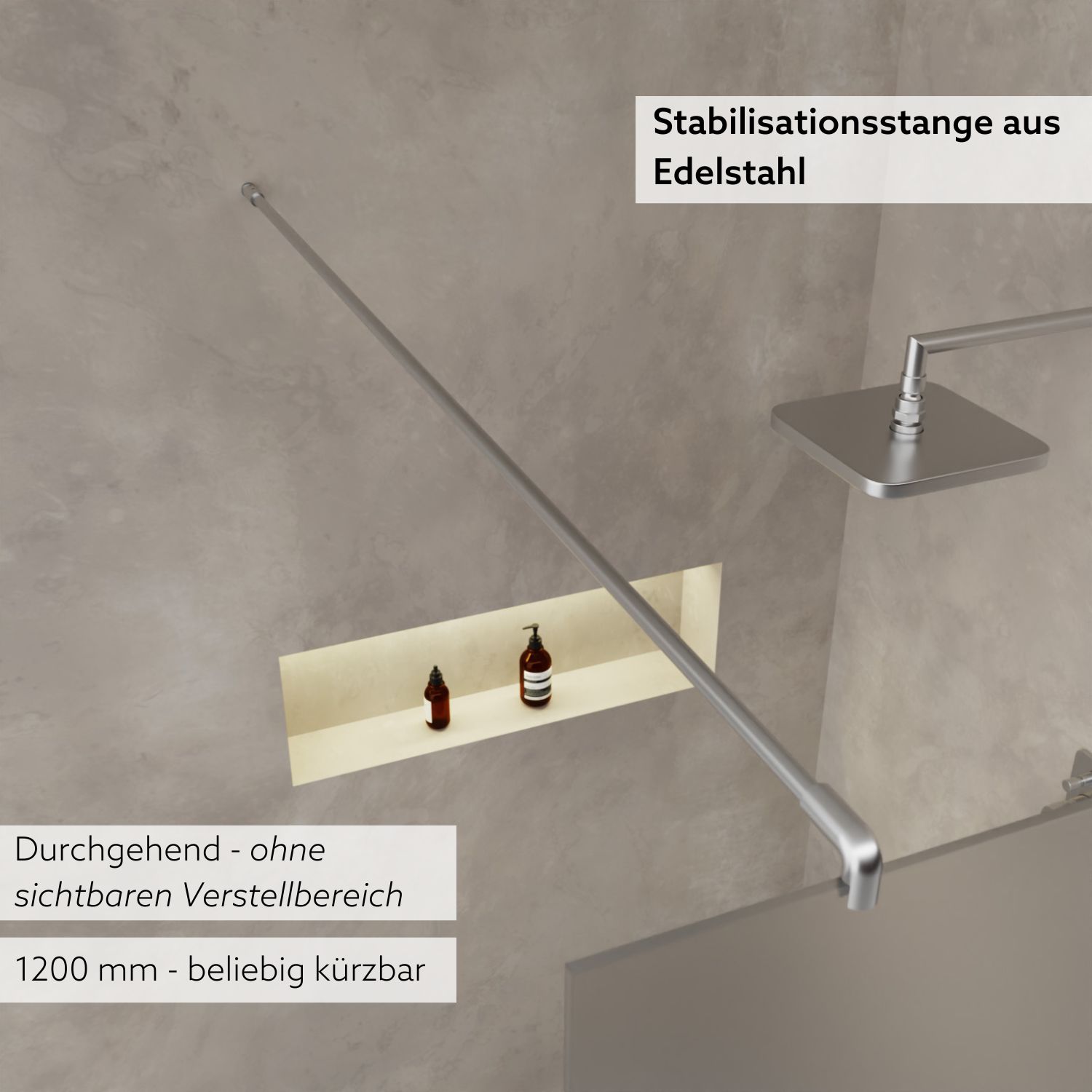 Stabistange Walk In Dusche Satiniert