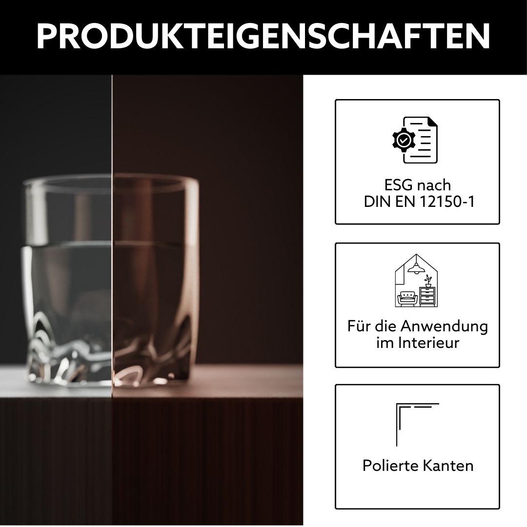 Produkteigenschaften von Bronzeglas