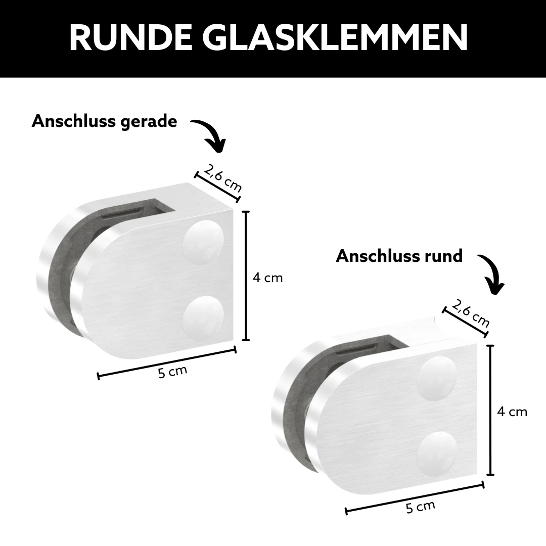 Detailansicht Glasklemmen rund