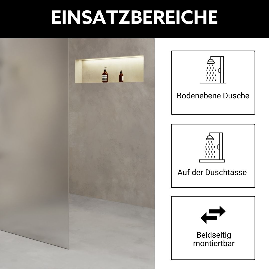 Einsatzbereiche der SOGLAS Standard Duschabtrennungen