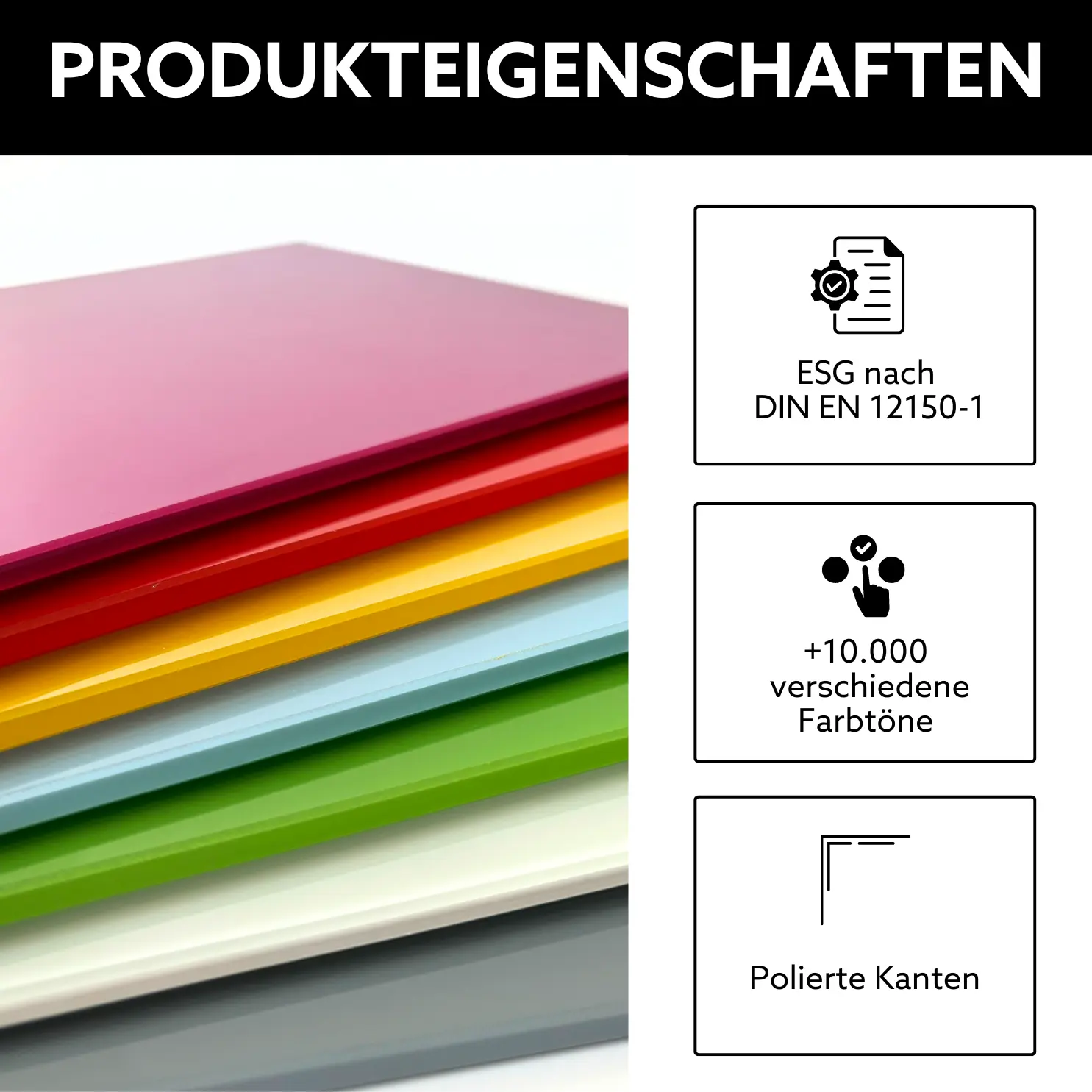 Produkteigenschaften von lackierten Gläsern