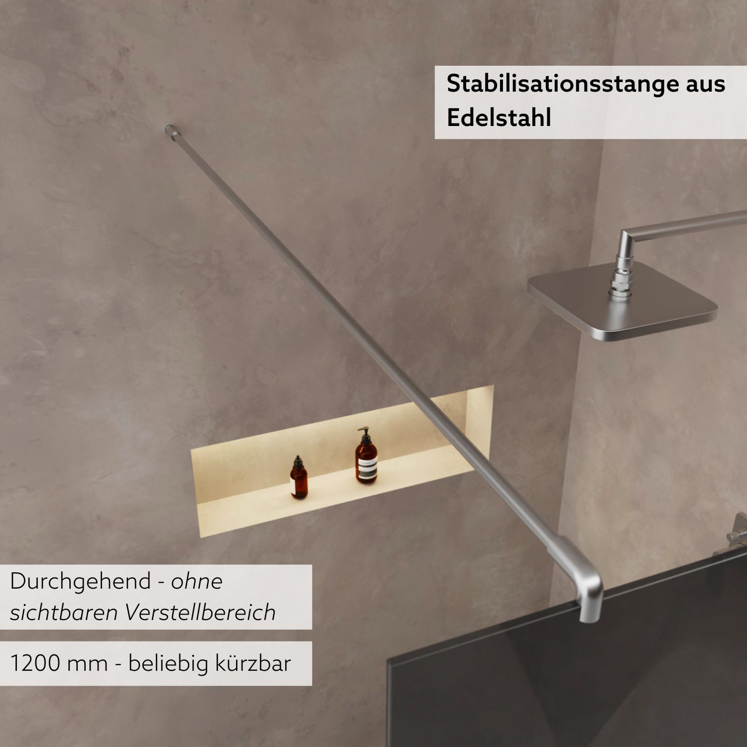 Nahaufnahme silberne Stabilisierungsstange aus Edelstahl