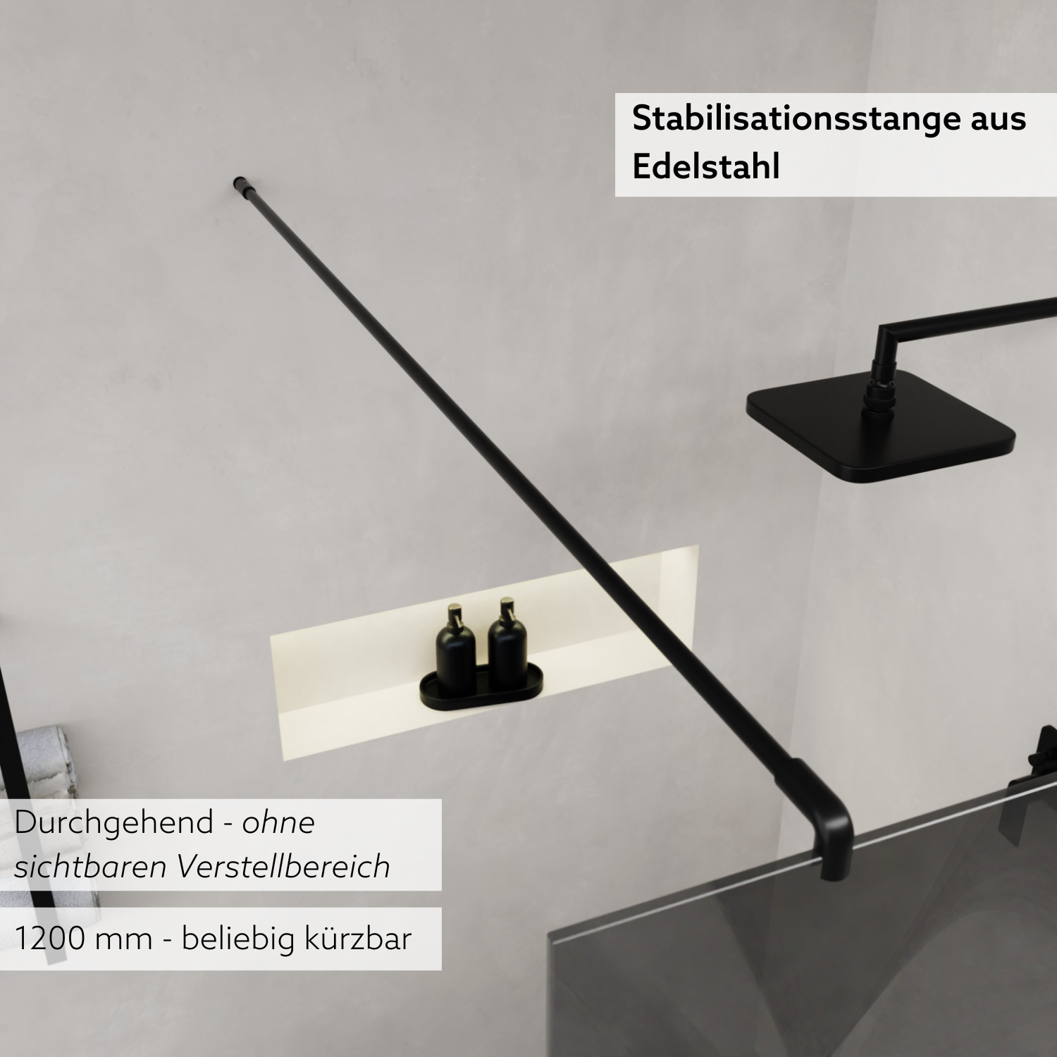 Vogelsicht auf eine schwarze Stabilisationsstange