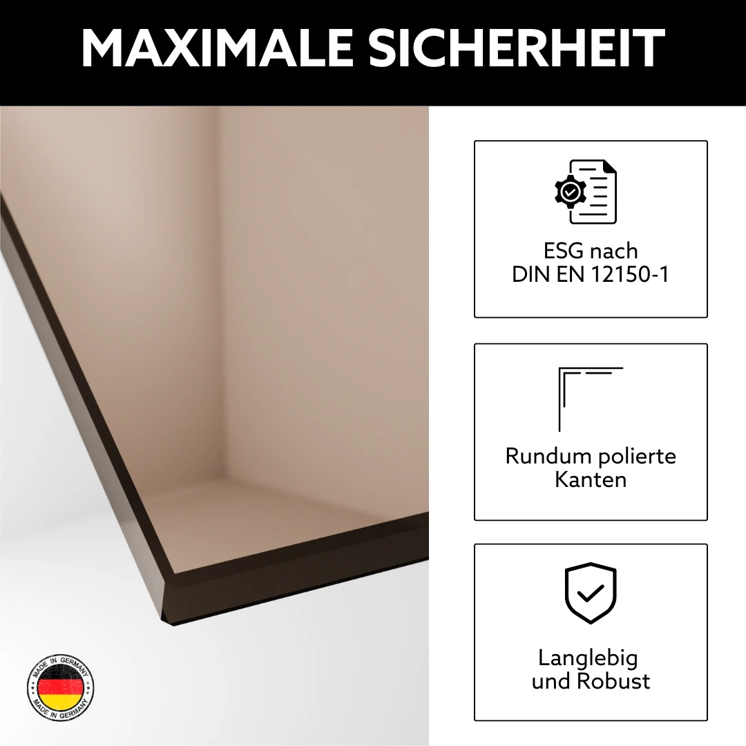 Glastischplatte aus Bronzeglas